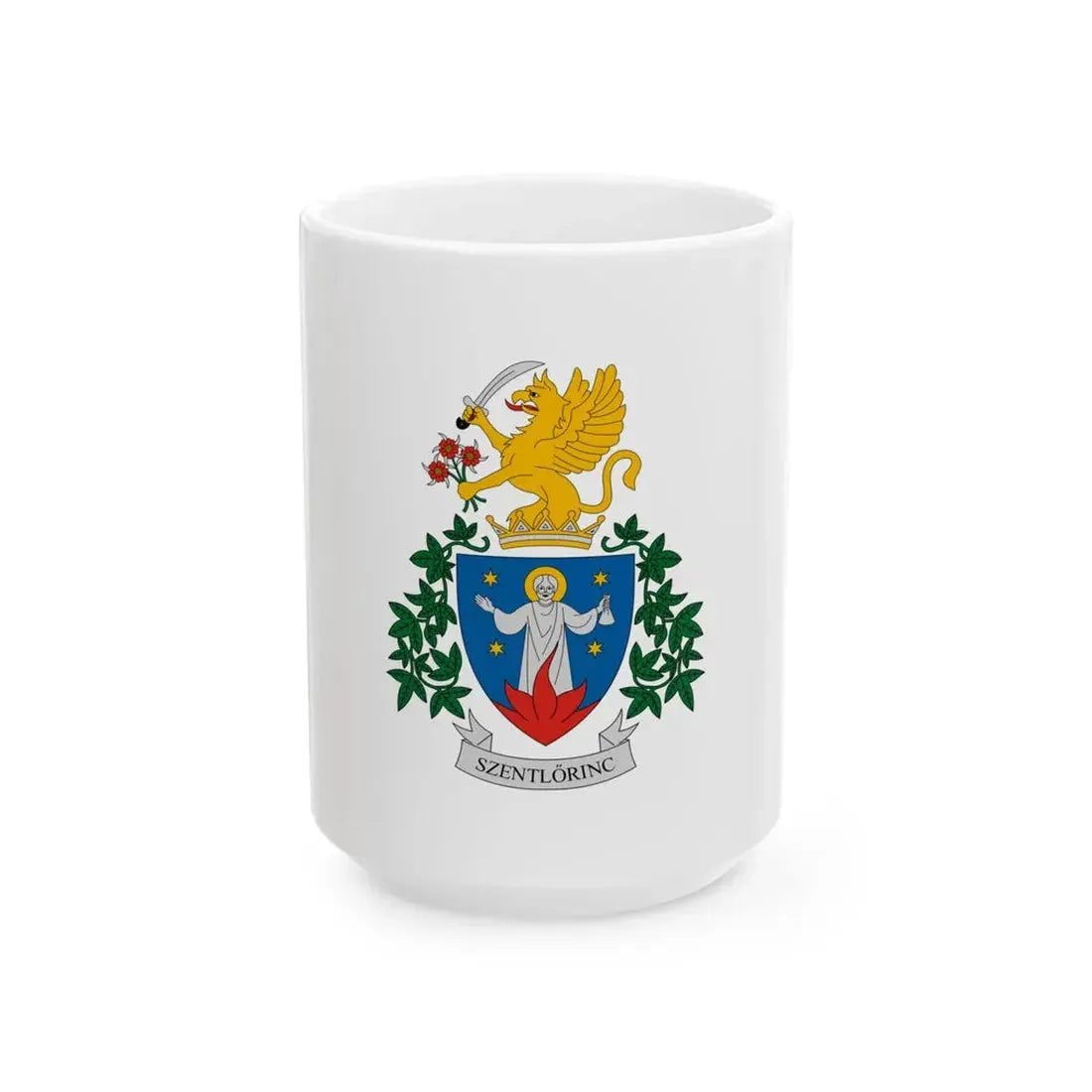 Flag of Szentlorinc (Hungary) White Coffee Mug 15oz - Go Mug Yourself
