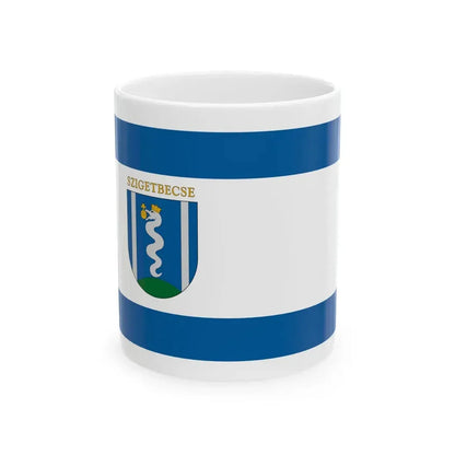 Flag of Szigetbecse (Hungary) White Coffee Mug 11oz - Go Mug Yourself