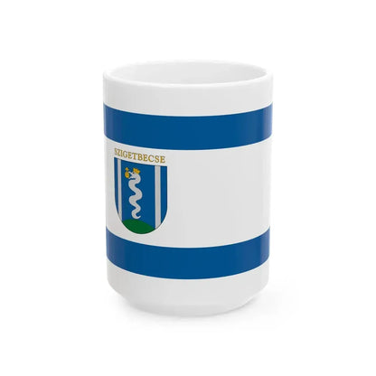 Flag of Szigetbecse (Hungary) White Coffee Mug 15oz - Go Mug Yourself