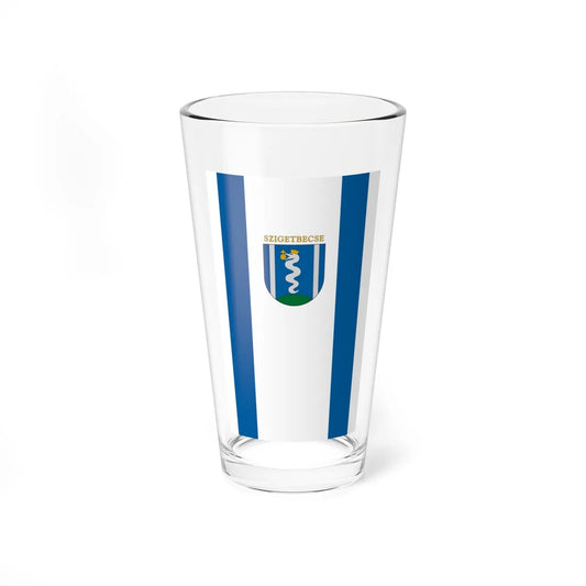 Flag of Szigetbecse vertical (Hungary) Pint Glass 16oz 16oz - Go Mug Yourself