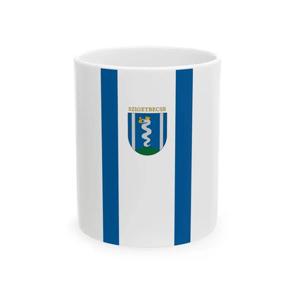 Flag of Szigetbecse vertical (Hungary) White Coffee Mug 11oz - Go Mug Yourself