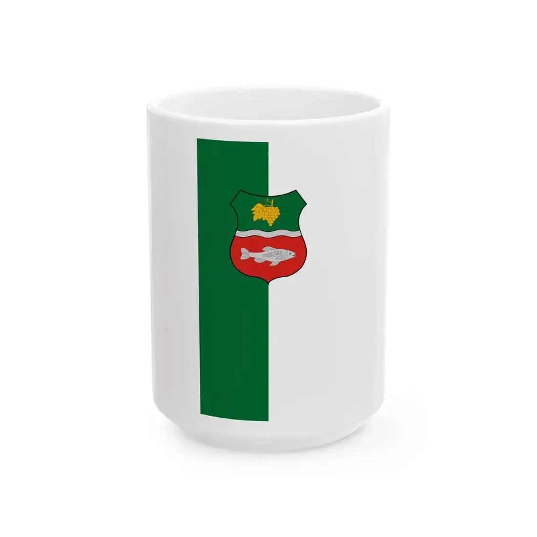 Flag of Szigetcsep vertical (Hungary) White Coffee Mug 15oz - Go Mug Yourself