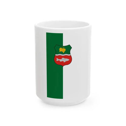 Flag of Szigetcsep vertical (Hungary) White Coffee Mug 15oz - Go Mug Yourself