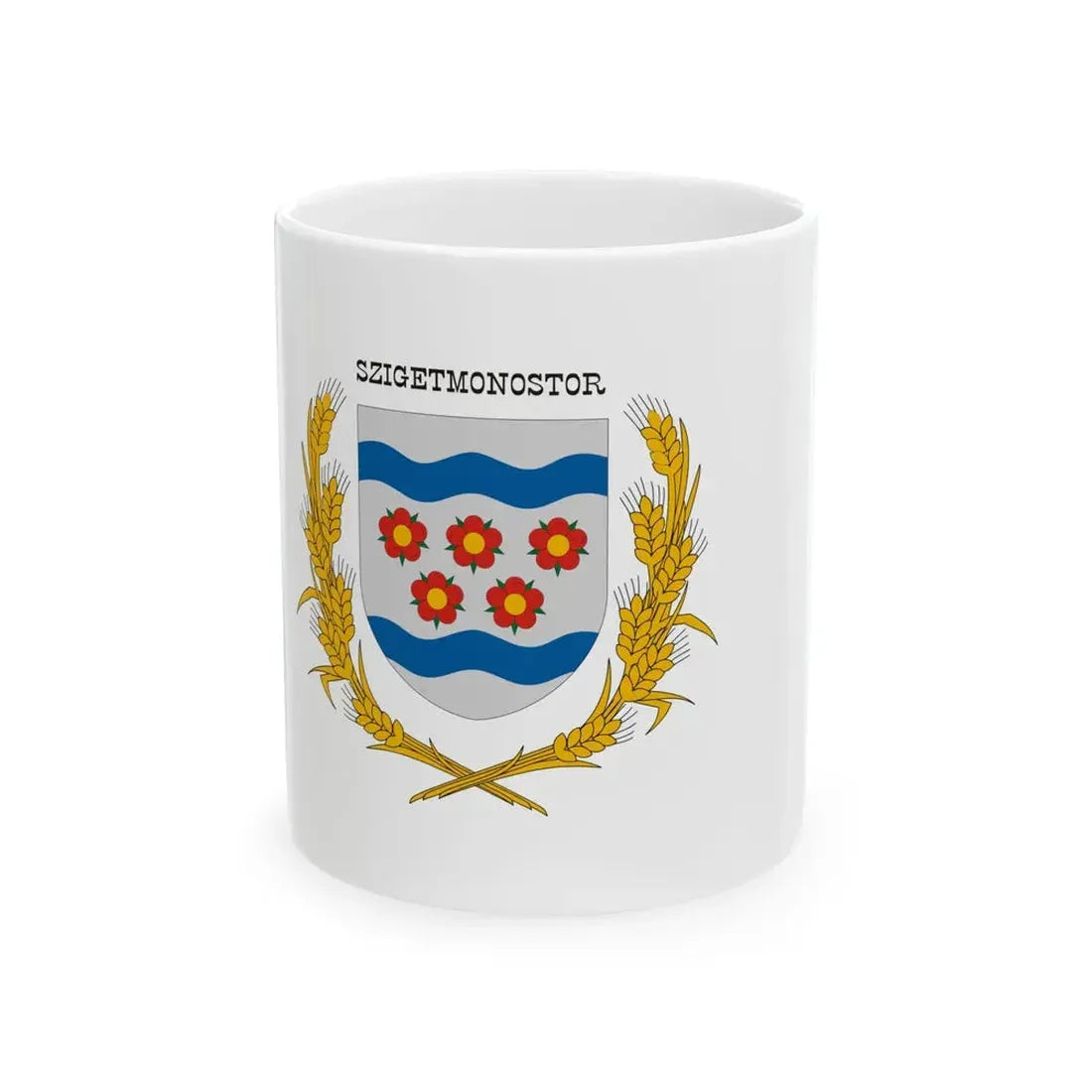 Flag of Szigetmonostor (Hungary) White Coffee Mug 11oz - Go Mug Yourself
