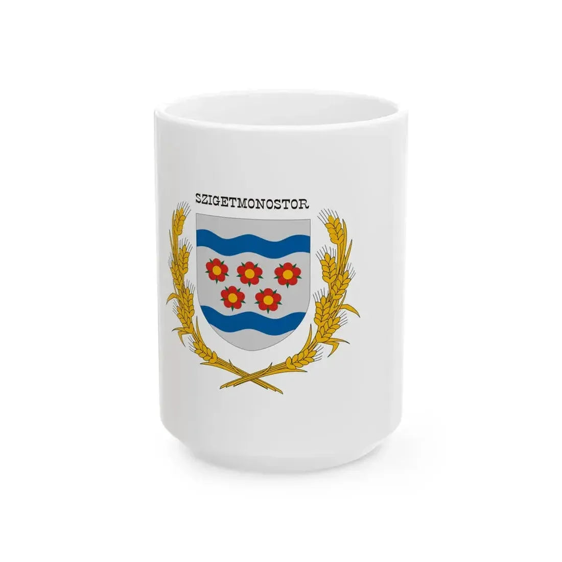 Flag of Szigetmonostor (Hungary) White Coffee Mug 15oz - Go Mug Yourself