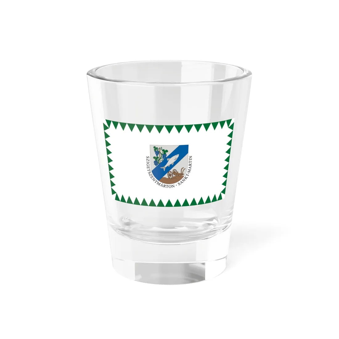 Flag of Szigetszentmarton (Hungary) Shot Glass 1.5oz 1.5oz - Go Mug Yourself