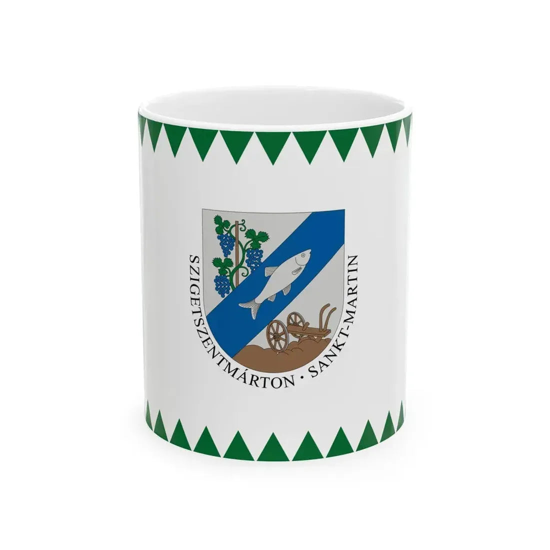 Flag of Szigetszentmarton (Hungary) White Coffee Mug 11oz - Go Mug Yourself