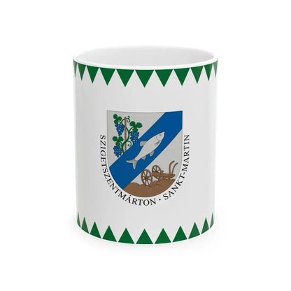 Flag of Szigetszentmarton (Hungary) White Coffee Mug 11oz - Go Mug Yourself