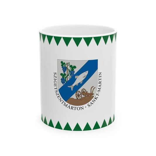 Flag of Szigetszentmarton (Hungary) White Coffee Mug 11oz - Go Mug Yourself