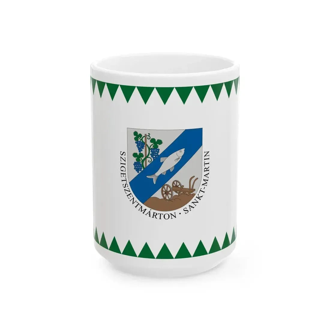 Flag of Szigetszentmarton (Hungary) White Coffee Mug 15oz - Go Mug Yourself