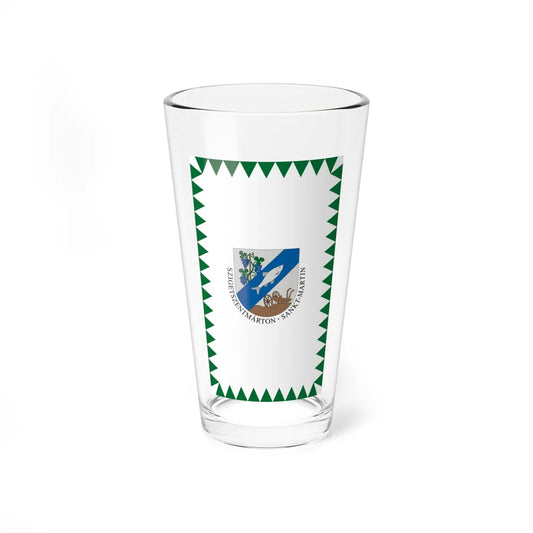 Flag of Szigetszentmarton vertical (Hungary) Pint Glass 16oz 16oz - Go Mug Yourself
