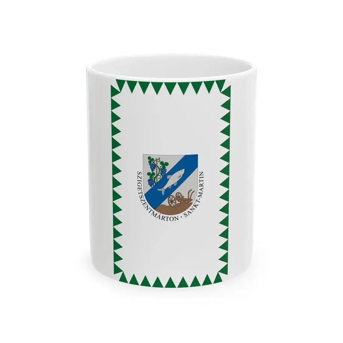 Flag of Szigetszentmarton vertical (Hungary) White Coffee Mug 11oz - Go Mug Yourself