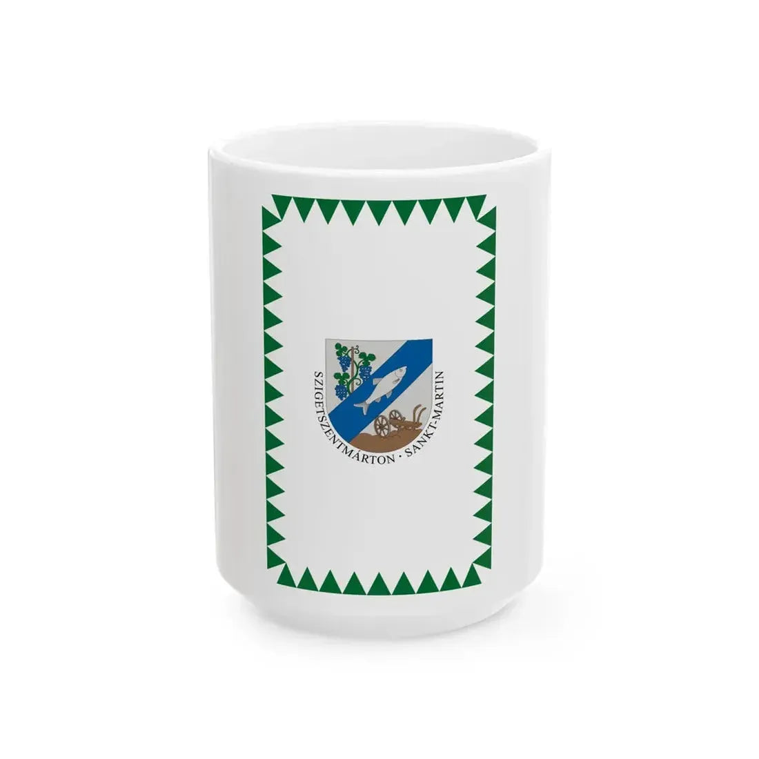 Flag of Szigetszentmarton vertical (Hungary) White Coffee Mug 15oz - Go Mug Yourself