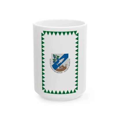 Flag of Szigetszentmarton vertical (Hungary) White Coffee Mug 15oz - Go Mug Yourself