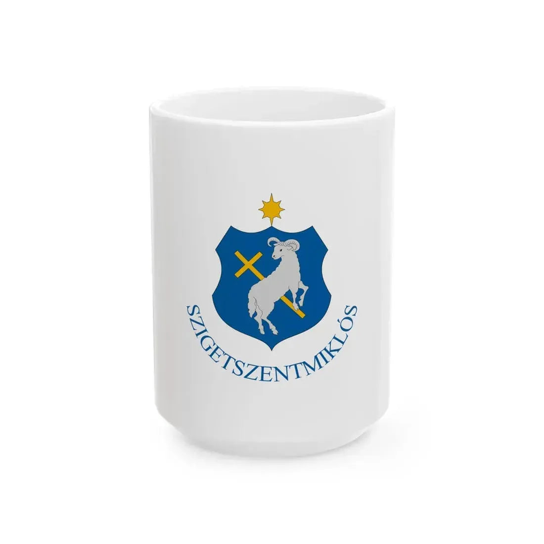 Flag of Szigetszentmiklos variant (Hungary) White Coffee Mug 15oz - Go Mug Yourself