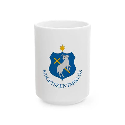 Flag of Szigetszentmiklos variant (Hungary) White Coffee Mug 15oz - Go Mug Yourself