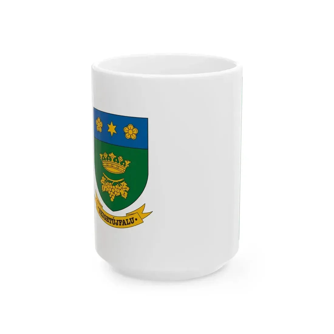 Flag of Szigetujfalu (Hungary) White Coffee Mug 15oz - Go Mug Yourself