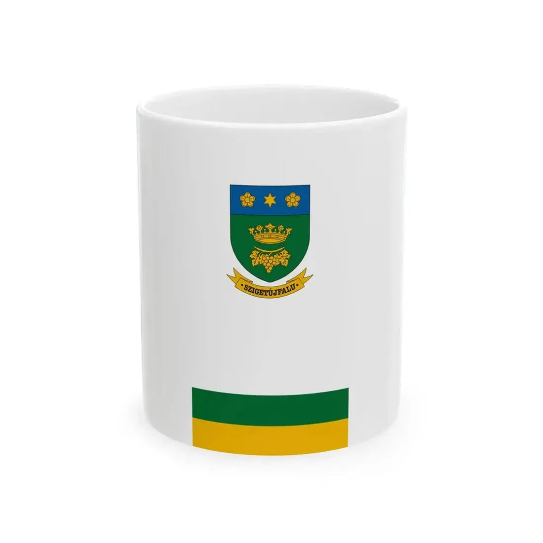 Flag of Szigetujfalu vertical (Hungary) White Coffee Mug 11oz - Go Mug Yourself