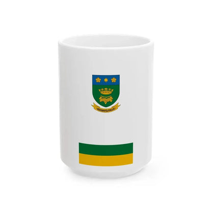 Flag of Szigetujfalu vertical (Hungary) White Coffee Mug 15oz - Go Mug Yourself