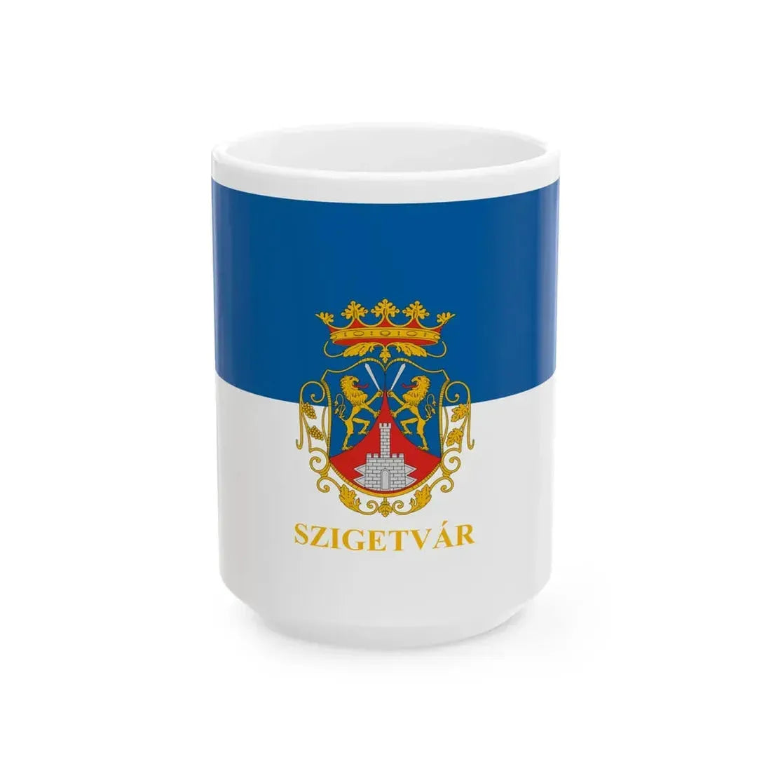 Flag of Szigetvar (Hungary) White Coffee Mug 15oz - Go Mug Yourself