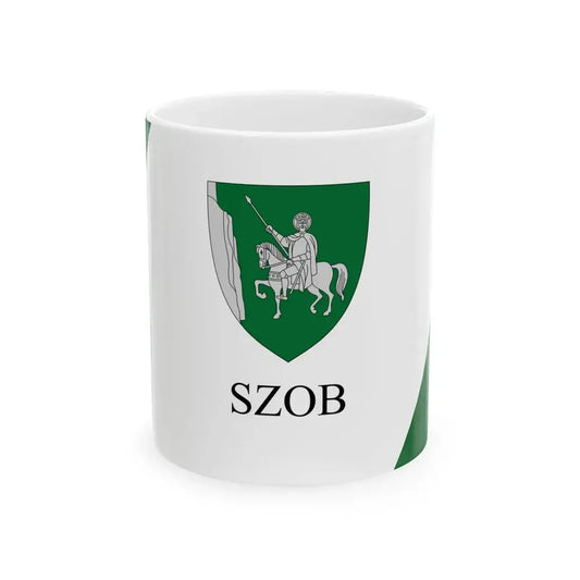 Flag of Szob (Hungary) White Coffee Mug 11oz - Go Mug Yourself