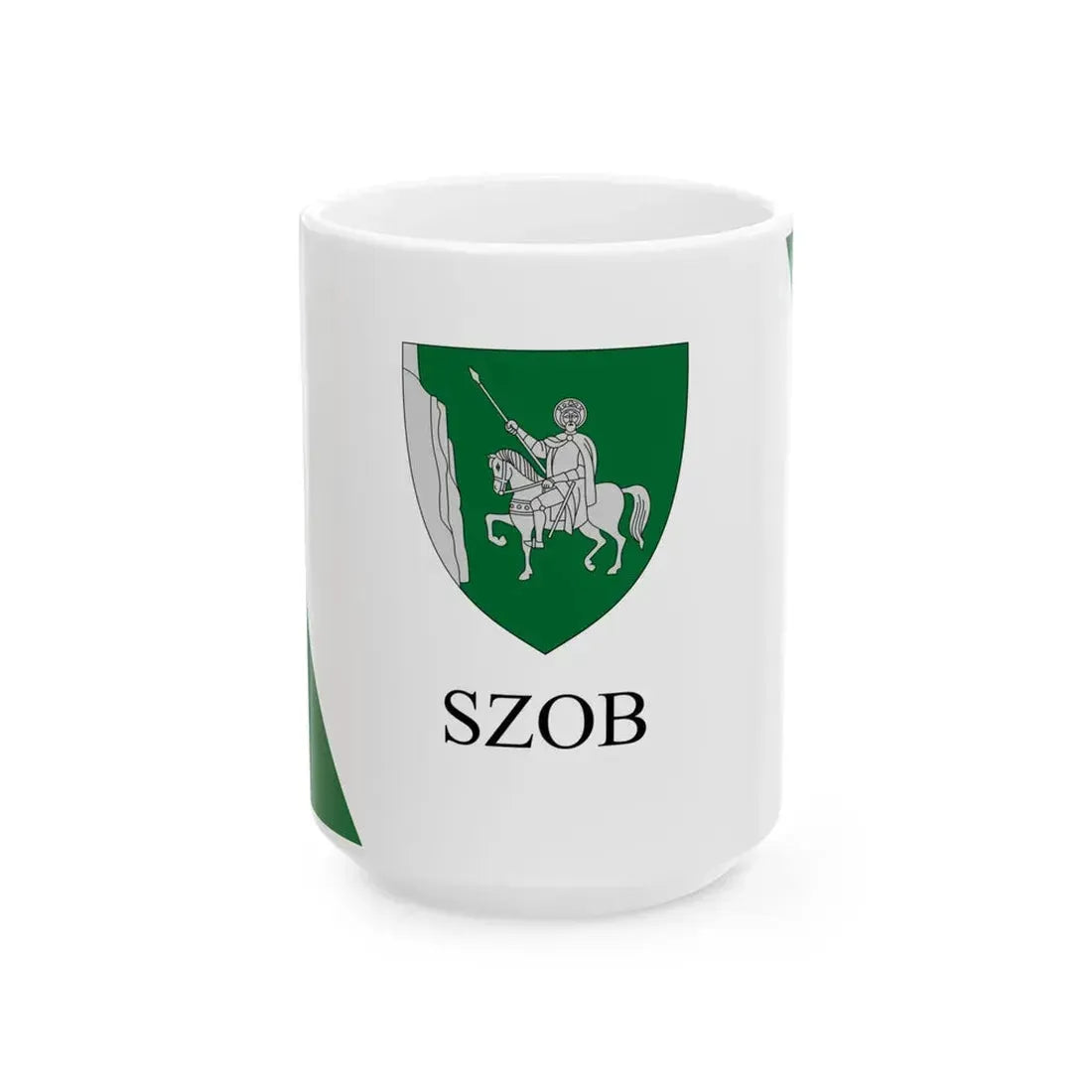 Flag of Szob reverse (Hungary) White Coffee Mug 15oz - Go Mug Yourself