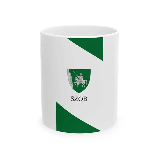 Flag of Szob vertical (Hungary) White Coffee Mug 11oz - Go Mug Yourself