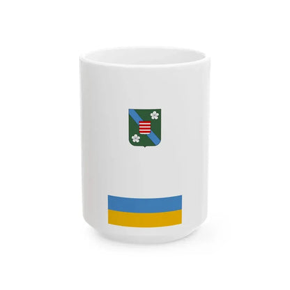 Flag of Szodliget vertical (Hungary) White Coffee Mug 15oz - Go Mug Yourself