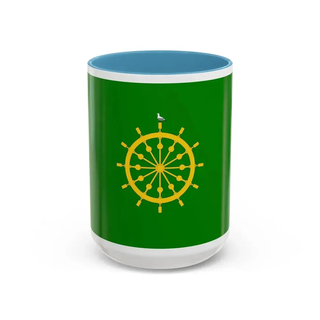 Flag of Ta' Xbiex Malta - Accent Coffee Mug 15oz Light Blue - Go Mug Yourself