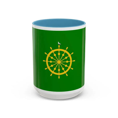 Flag of Ta' Xbiex Malta - Accent Coffee Mug 15oz Light Blue - Go Mug Yourself