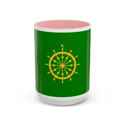 Flag of Ta' Xbiex Malta - Accent Coffee Mug 15oz Pink - Go Mug Yourself