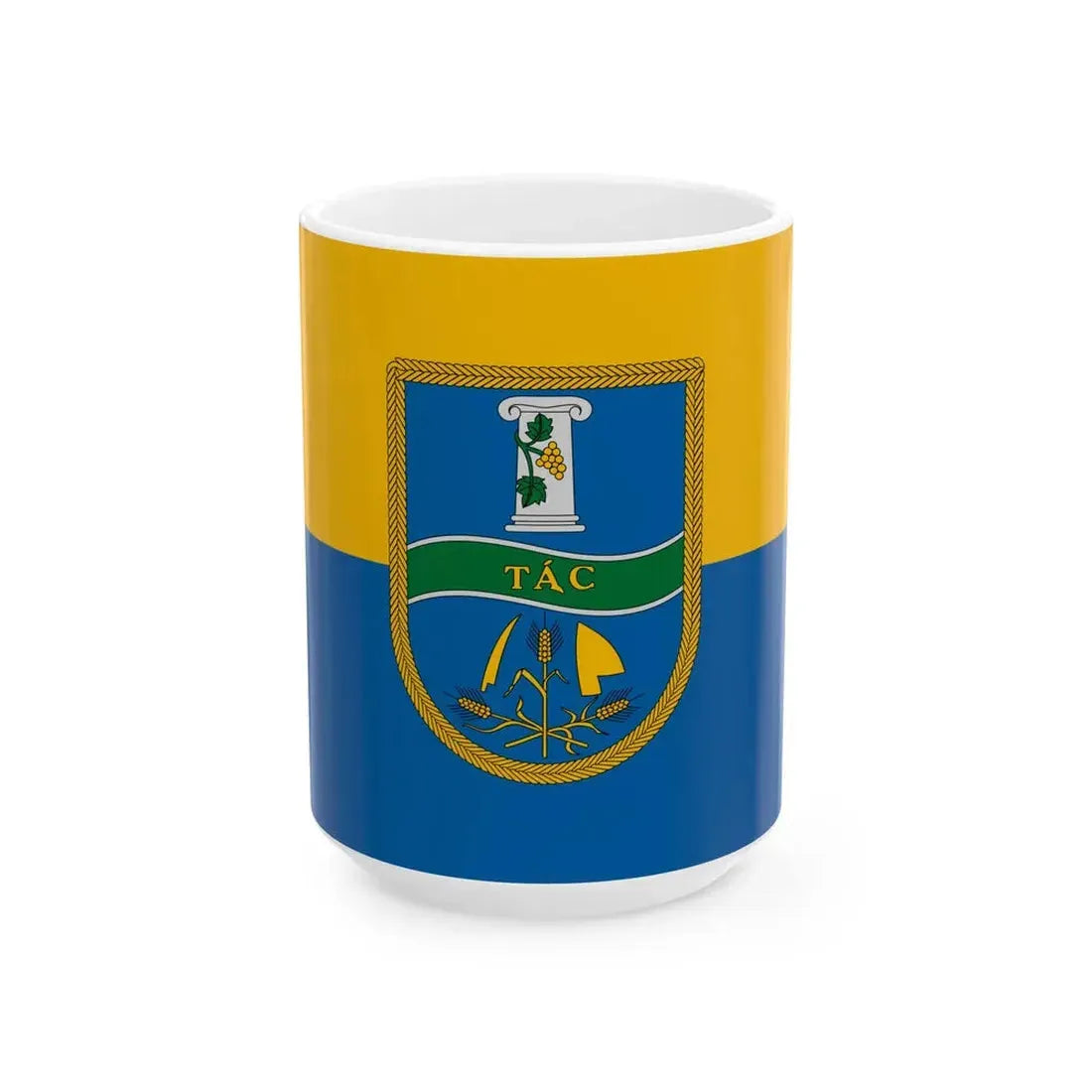 Flag of Tac (Hungary) White Coffee Mug 15oz - Go Mug Yourself