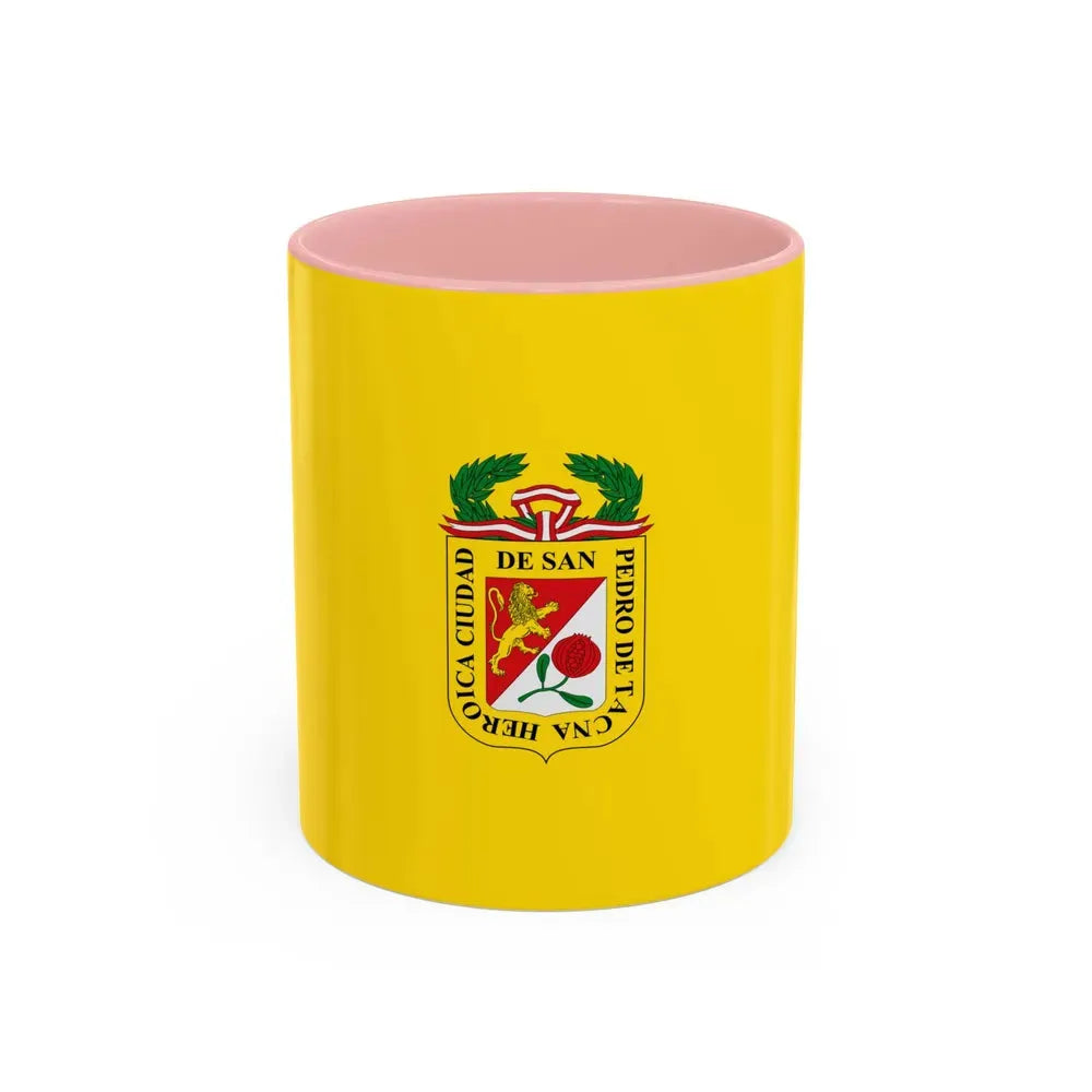 Flag of Tacna capital of the Tacna Region Peru - Accent Coffee Mug 11oz Pink - Go Mug Yourself