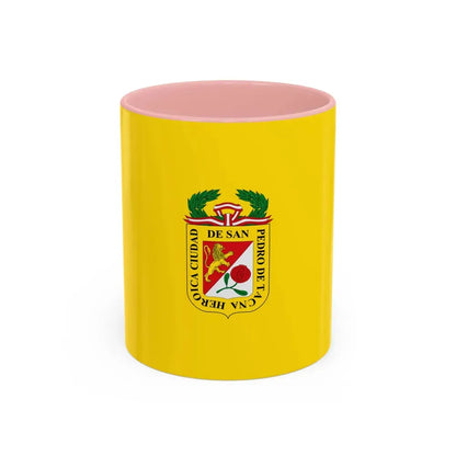 Flag of Tacna capital of the Tacna Region Peru - Accent Coffee Mug 11oz Pink - Go Mug Yourself