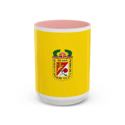 Flag of Tacna capital of the Tacna Region Peru - Accent Coffee Mug 15oz Pink - Go Mug Yourself