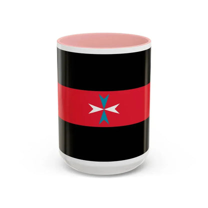 Flag of Tacuara Nationalist Movement - Accent Coffee Mug 15oz Pink - Go Mug Yourself