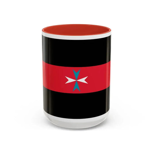 Flag of Tacuara Nationalist Movement - Accent Coffee Mug 15oz Red - Go Mug Yourself