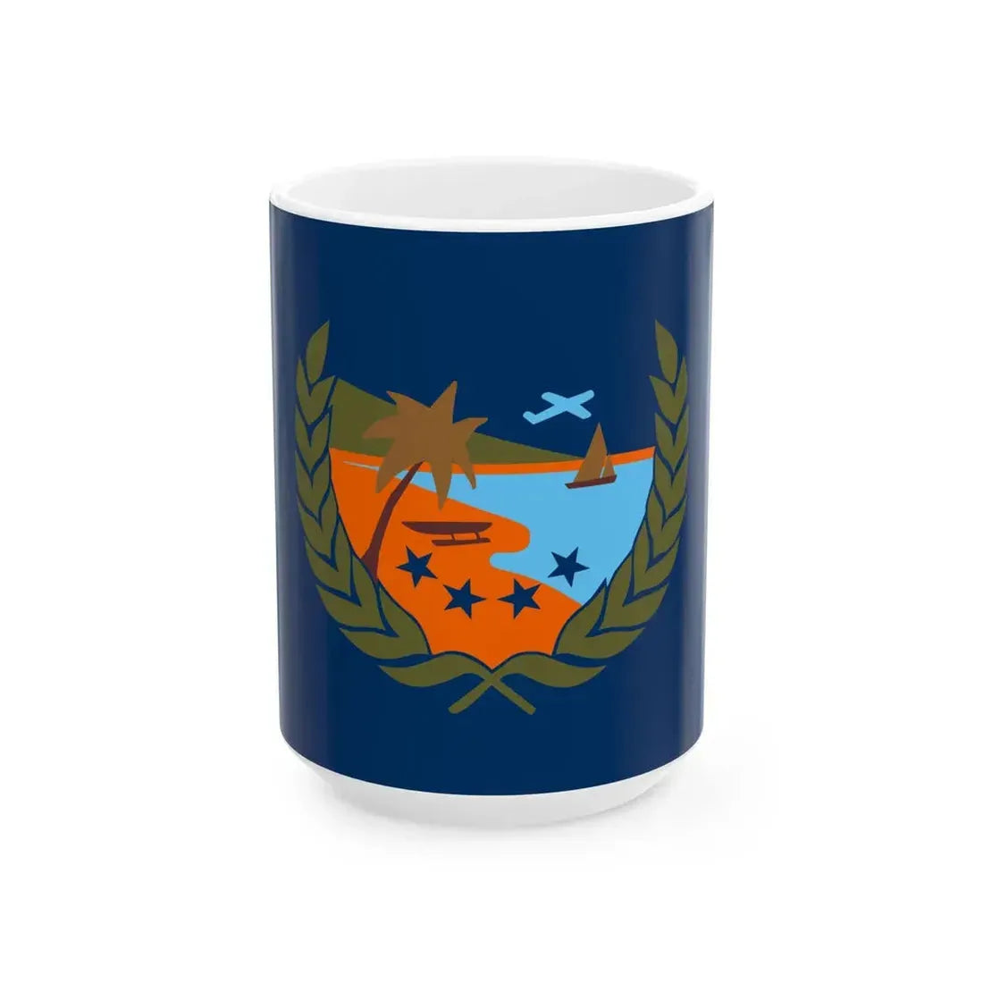 Flag of Tafunsak Kosrae FM (Micronesia) White Coffee Mug 15oz - Go Mug Yourself