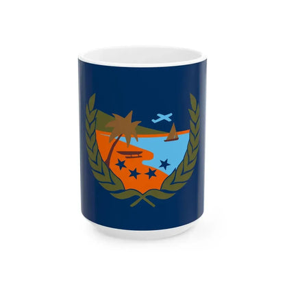 Flag of Tafunsak Kosrae FM (Micronesia) White Coffee Mug 15oz - Go Mug Yourself