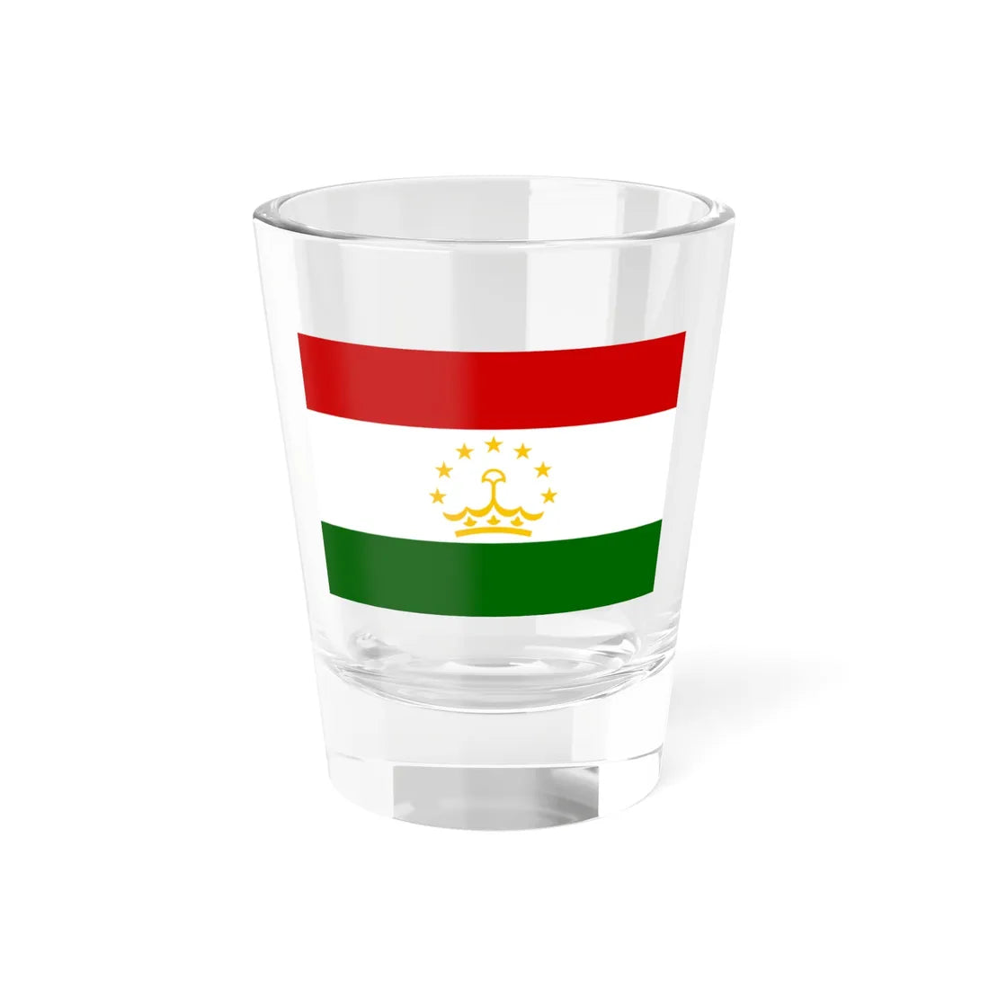 Flag of Tajikistan 3-2 (Tajikistan) Shot Glass 1.5oz 1.5oz - Go Mug Yourself