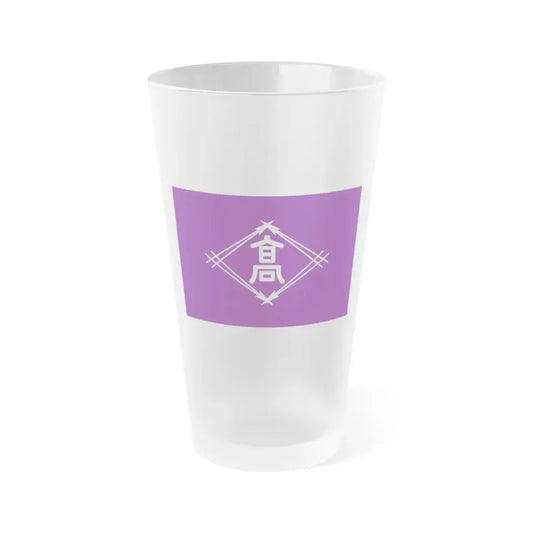 Flag of Takamatsu Kagawa Japan - Frosted Pint Glass 16oz 16oz Frosted - Go Mug Yourself