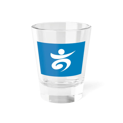 Flag of Takaoka Toyama Blue version (Japan) Shot Glass 1.5oz 1.5oz - Go Mug Yourself