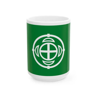 Flag of Takko Aomori (Japan) White Coffee Mug 15oz - Go Mug Yourself