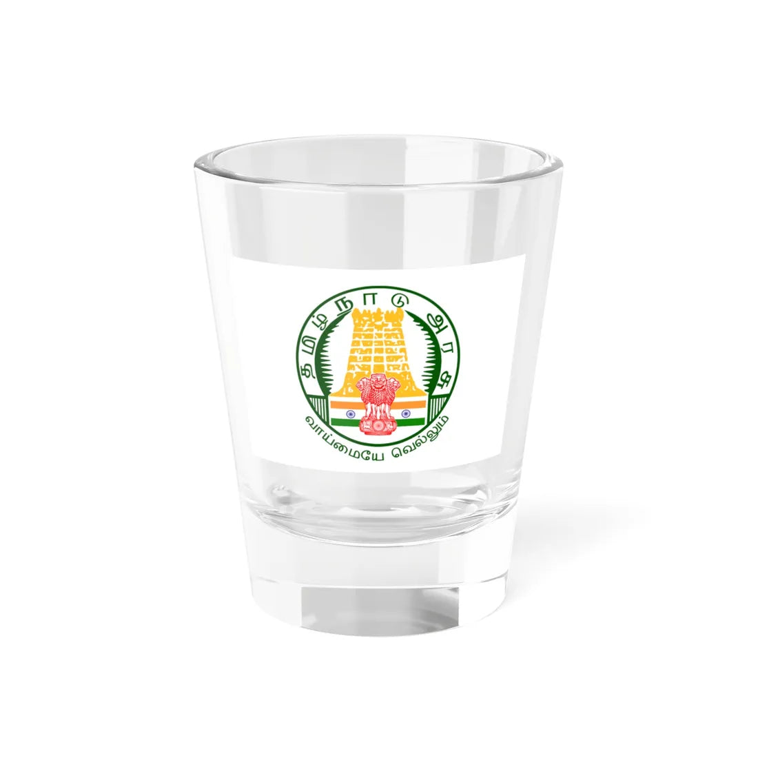 Flag of Tamil Nadu (India) Shot Glass 1.5oz 1.5oz - Go Mug Yourself