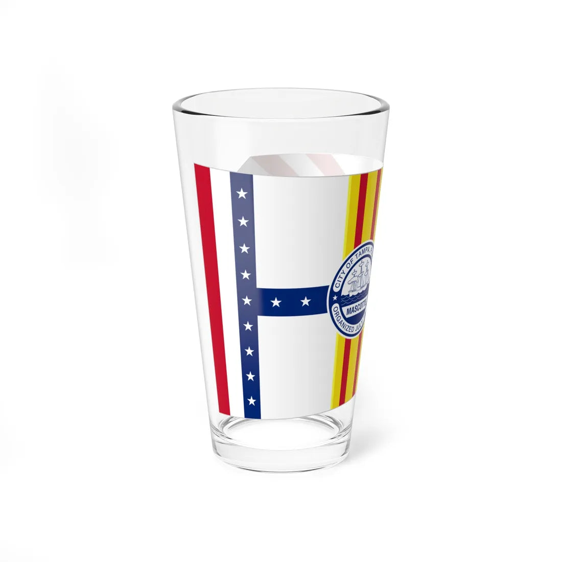 Flag of Tampa Florida (United States) Pint Glass 16oz - Go Mug Yourself
