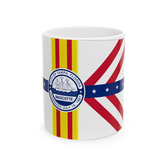 Flag of Tampa Florida (United States) White Coffee Mug 11oz - Go Mug Yourself