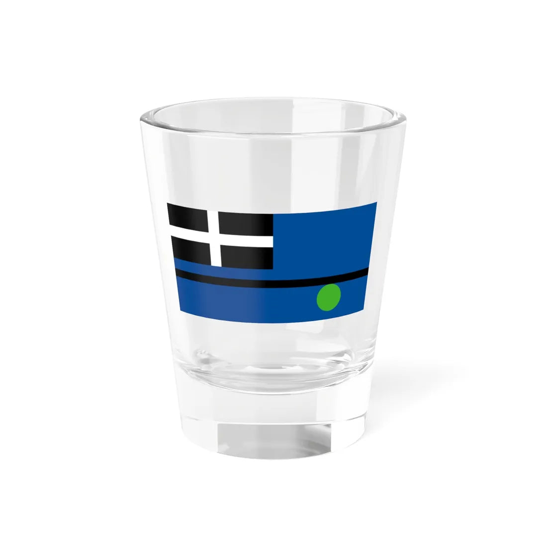 Flag of Tangier Virginia (United States) Shot Glass 1.5oz 1.5oz - Go Mug Yourself