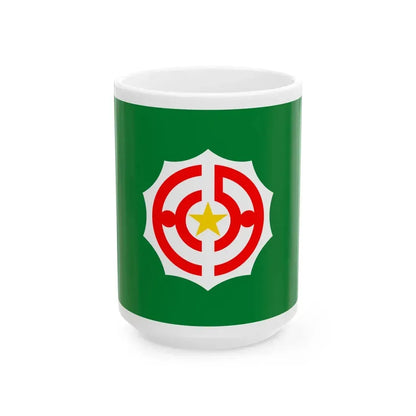 Flag of Tanno Hokkaido 1946-2006 (Japan) White Coffee Mug 15oz - Go Mug Yourself