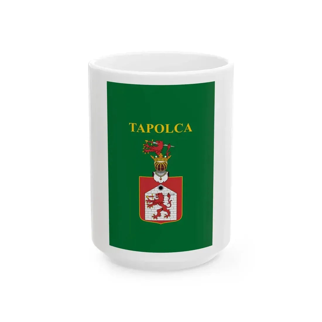 Flag of Tapolca vertical variant (Hungary) White Coffee Mug 15oz - Go Mug Yourself