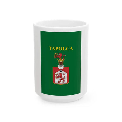 Flag of Tapolca vertical variant (Hungary) White Coffee Mug 15oz - Go Mug Yourself